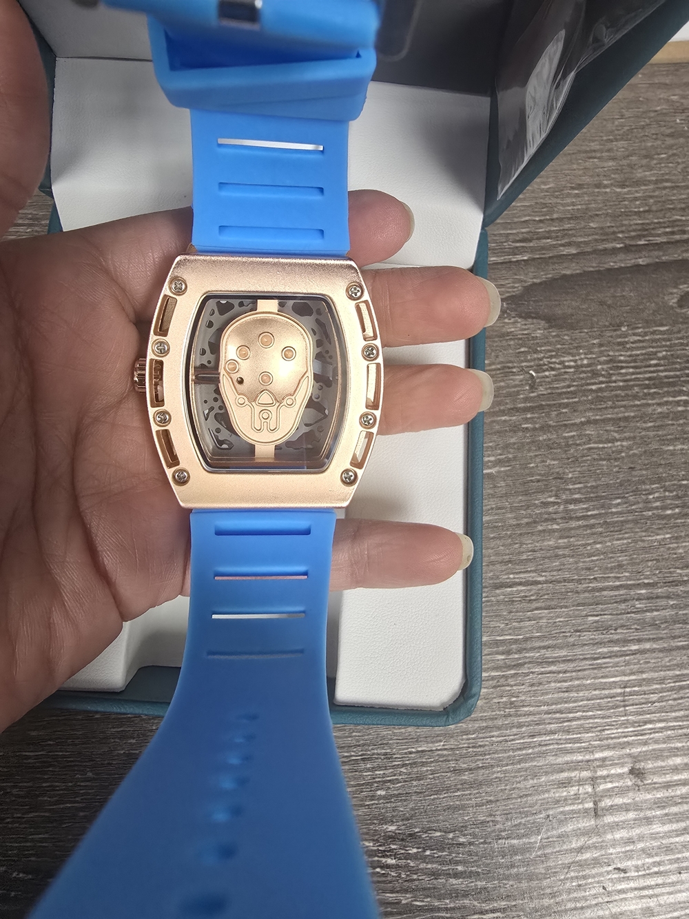 BiBi Men’s Blue Strap Watch with Rose Gold-Tone Case - Picture 3 of 3